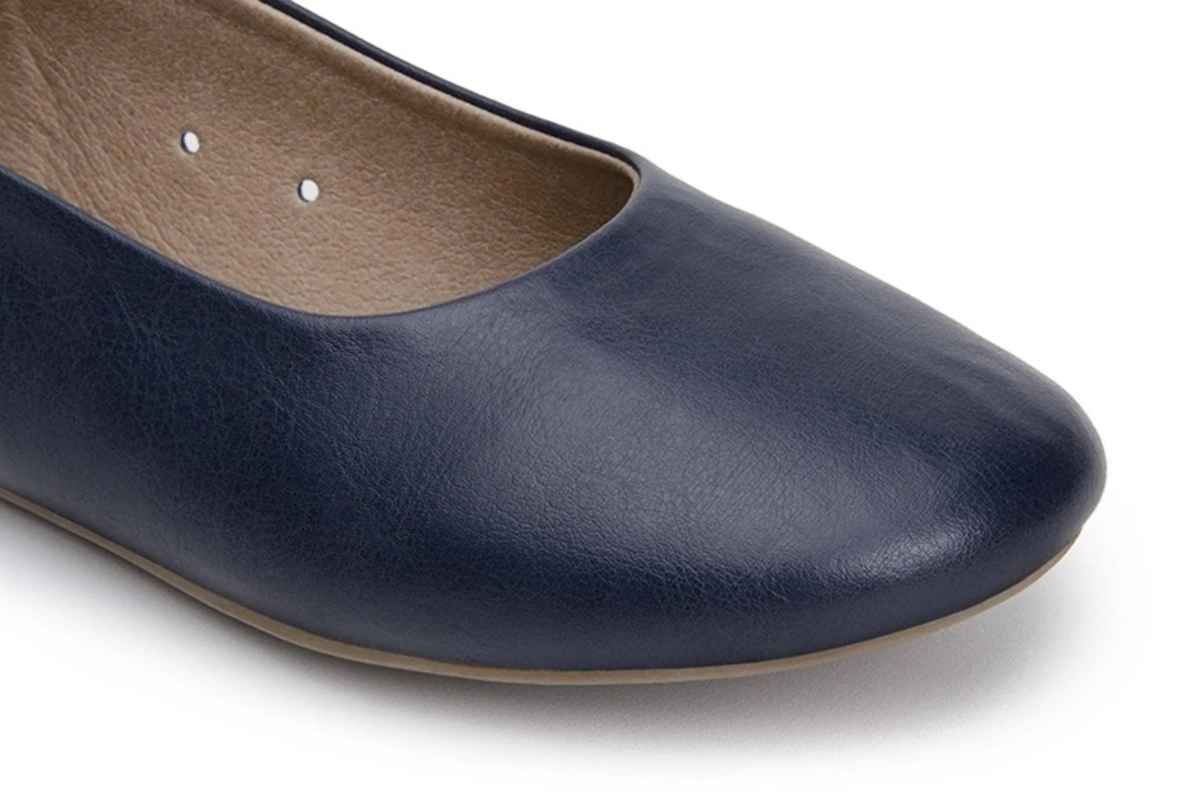 'Nelita' vegan women's flat by Ahimsa - navy