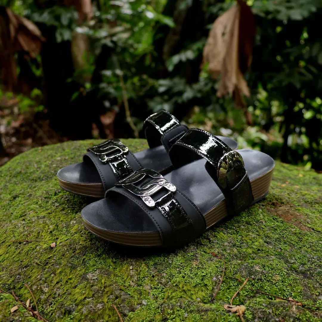 [NEW] Metallic Duo-Strap Adjustable Sandals