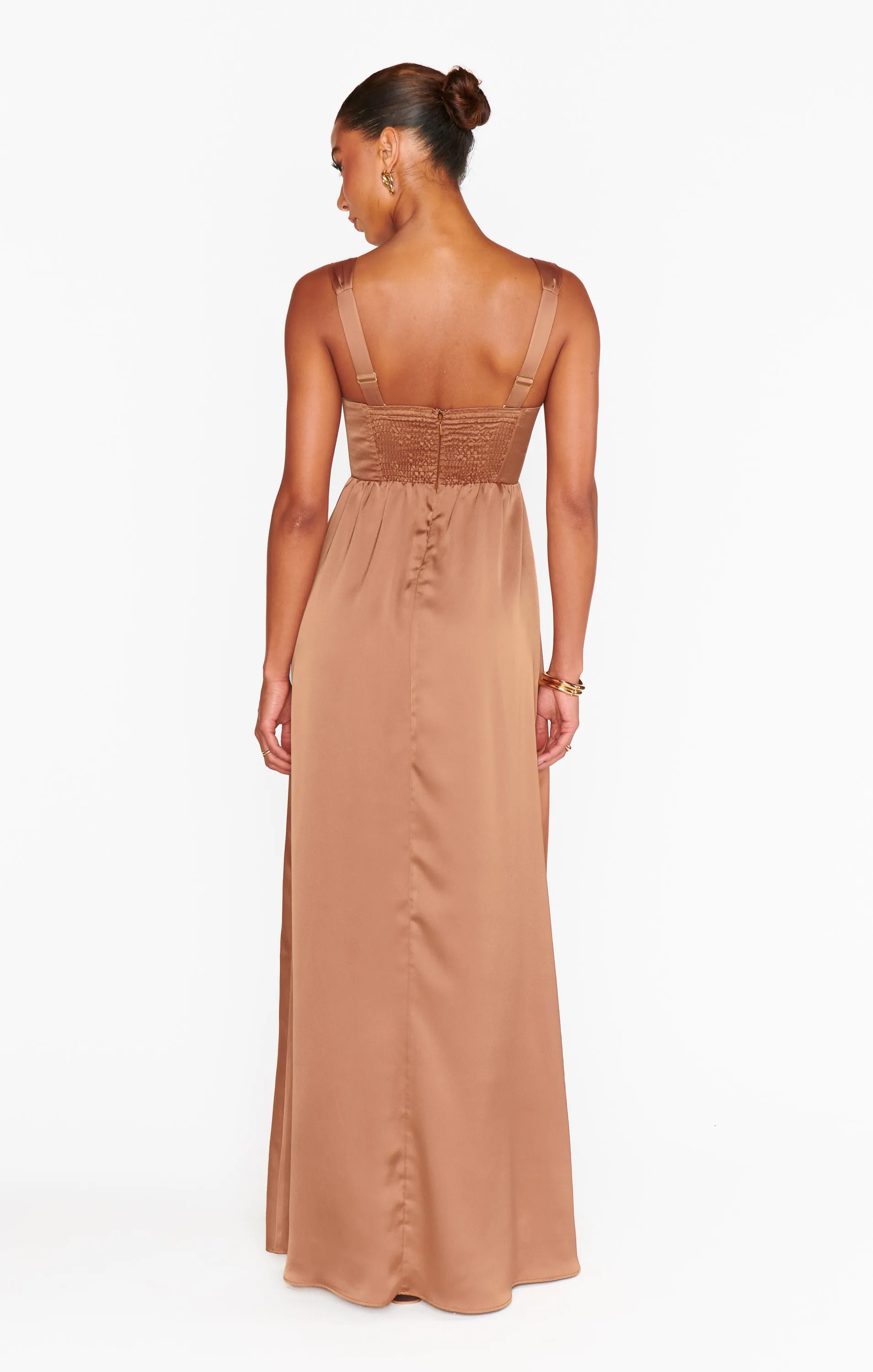 Nina Maxi Dress ~ Copper Luxe Satin