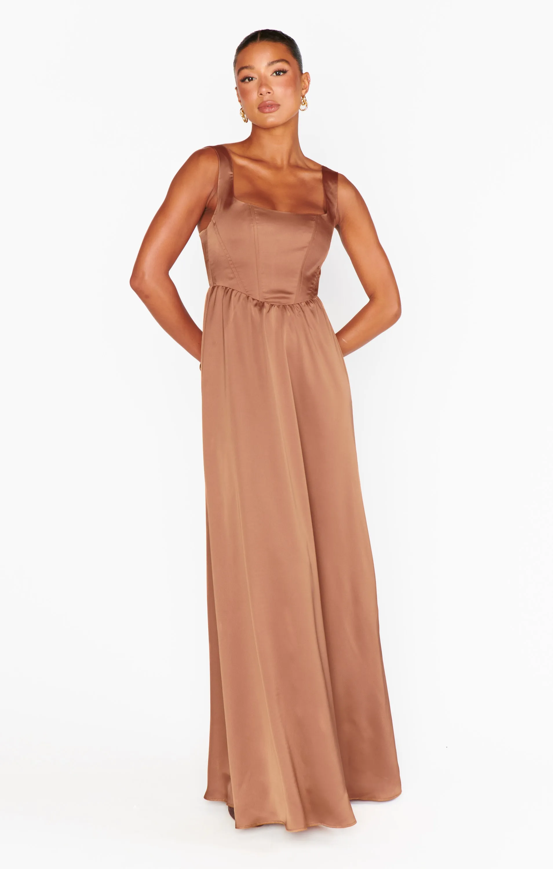 Nina Maxi Dress ~ Copper Luxe Satin