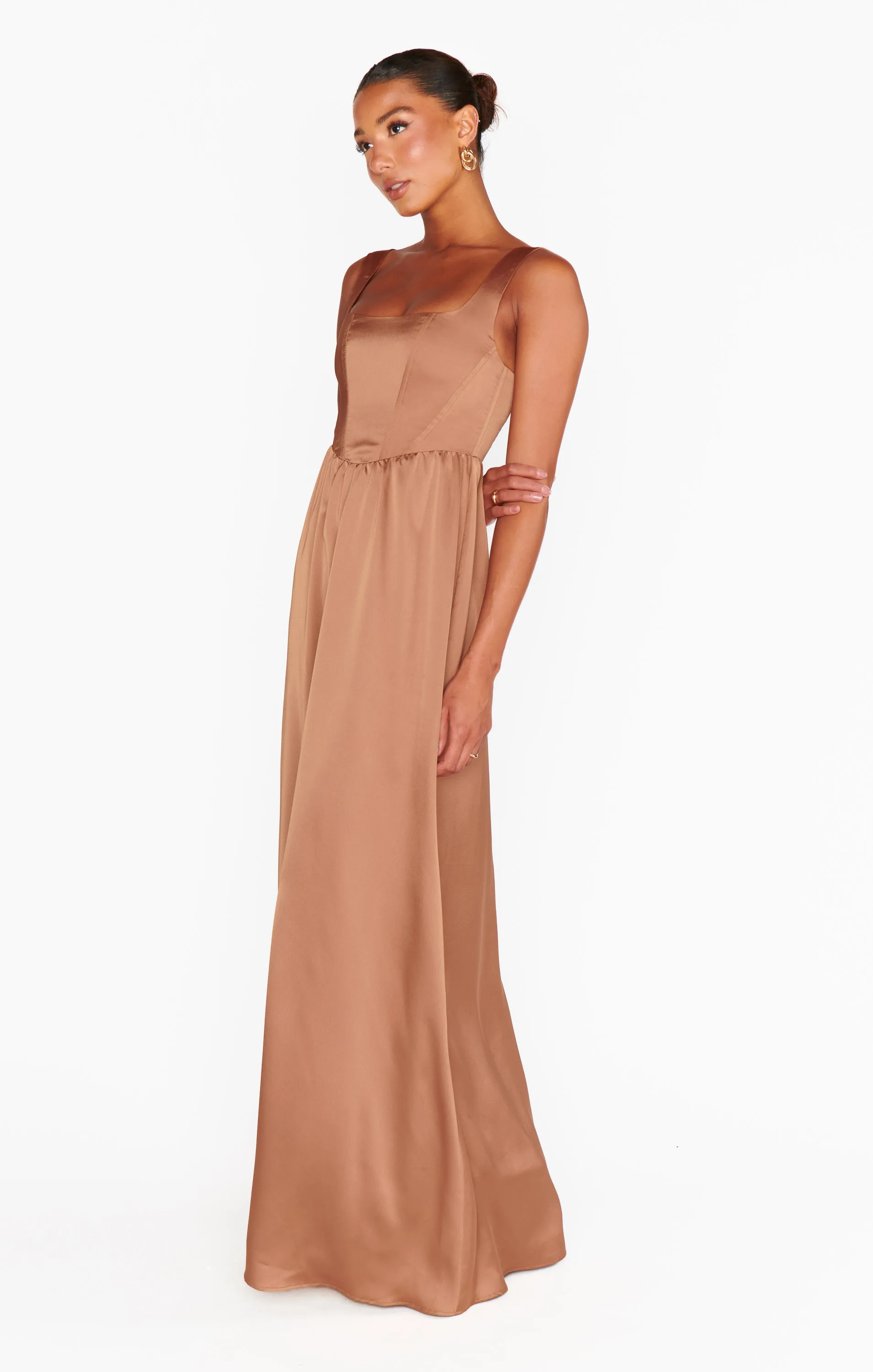 Nina Maxi Dress ~ Copper Luxe Satin