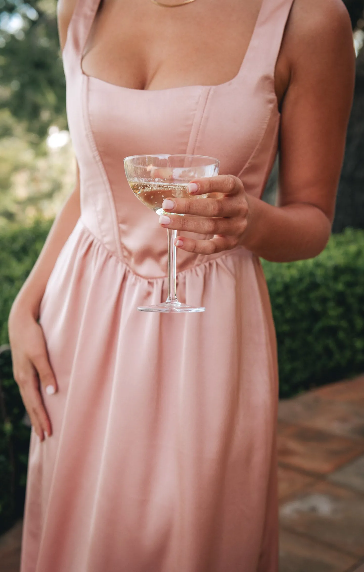 Nina Maxi Dress ~ Rose Gold Luxe Satin