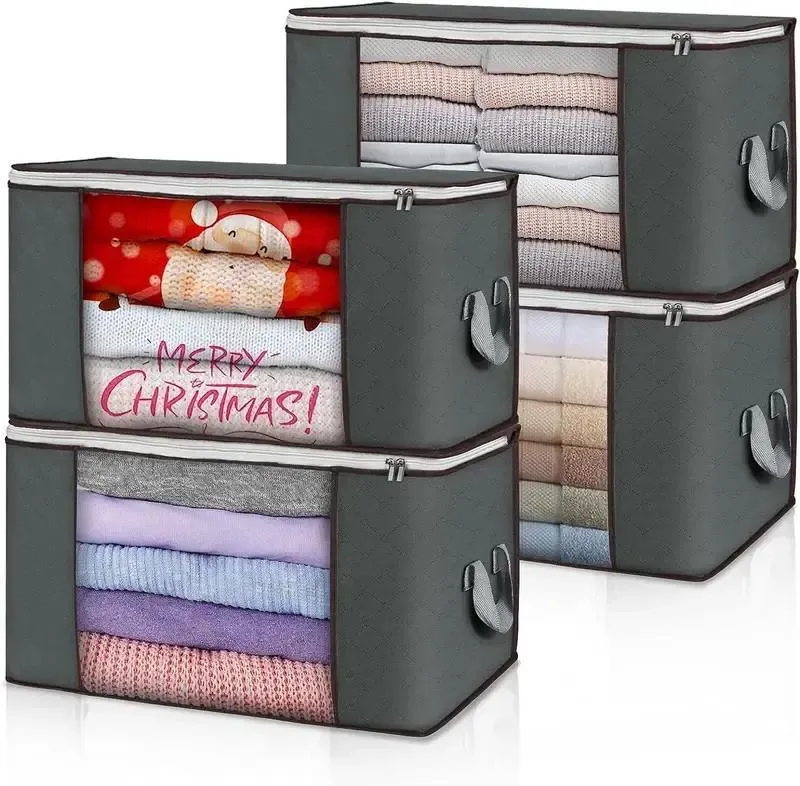 Non-Woven Blanket and Clothes Organizer With Zipper