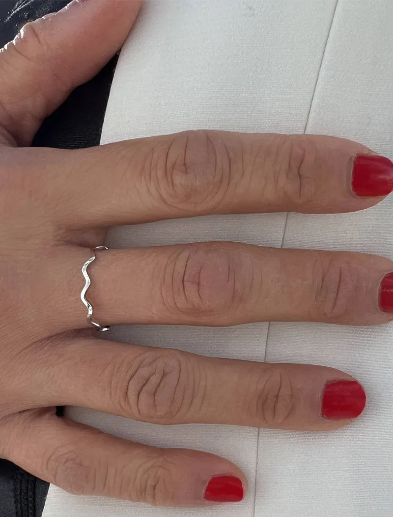 NOODLE Wavy Stackable Ring | Sterling Silver