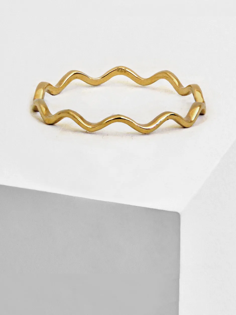 NOODLE Wavy Stackable Ring | Sterling Silver