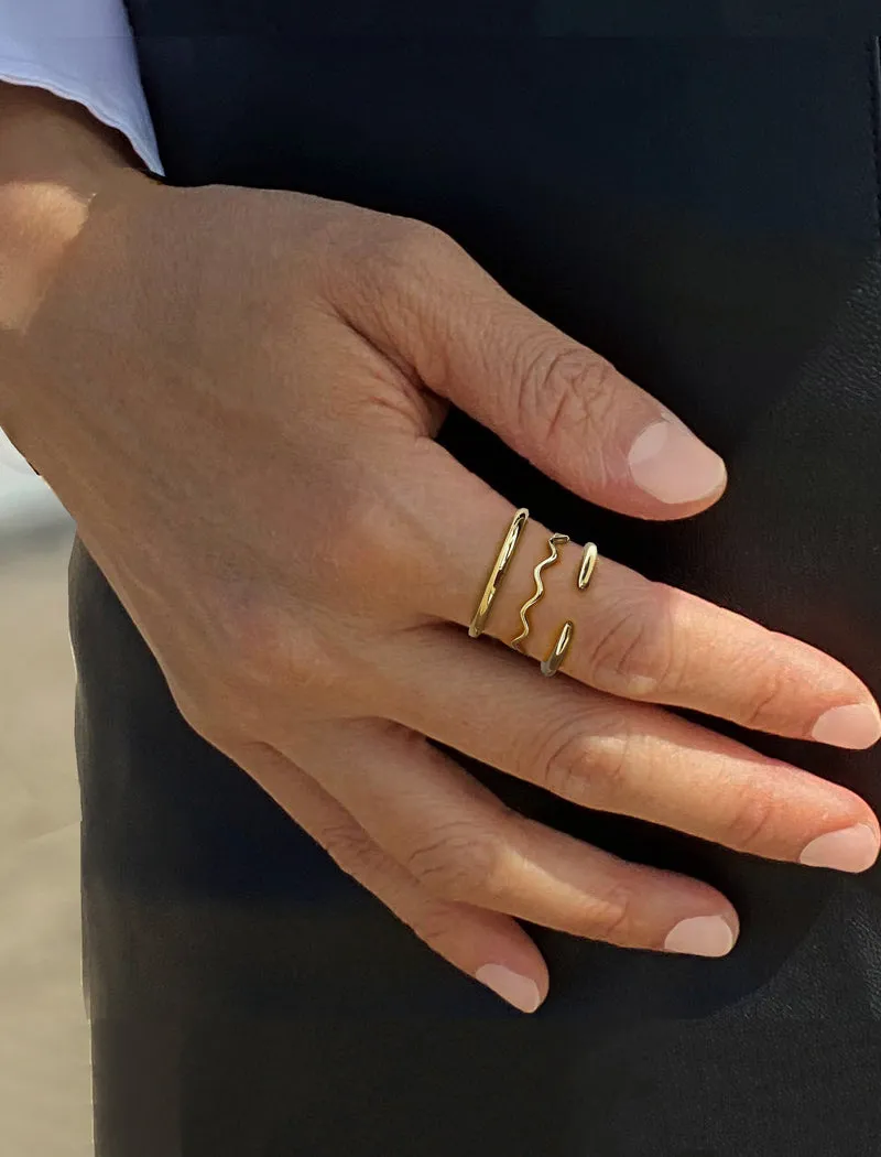 NOODLE Wavy Stackable Ring | Sterling Silver