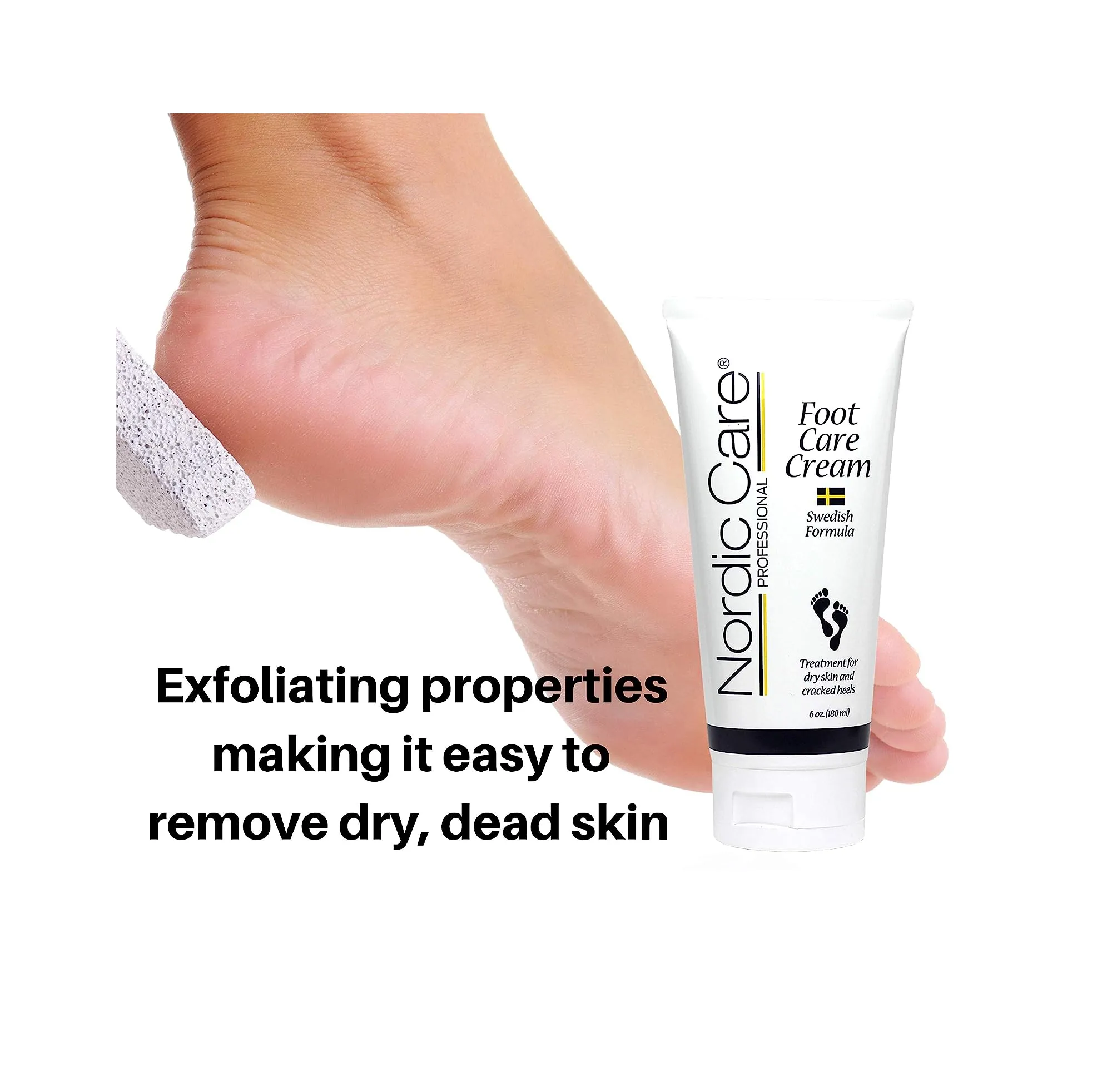 Nordic Care Foot Care Cream with 10% Urea to treat dry skin and repair cracked heels 6oz