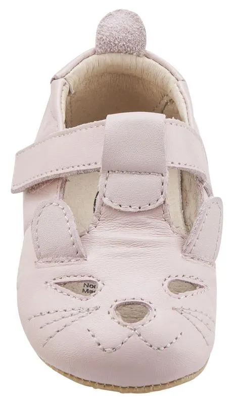 Old Soles Girl's 006 Cutesy Shoe Kitty Detail Powder Pink Leather Mary Jane Flats