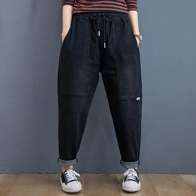 Oversized Black Hipster Jeans