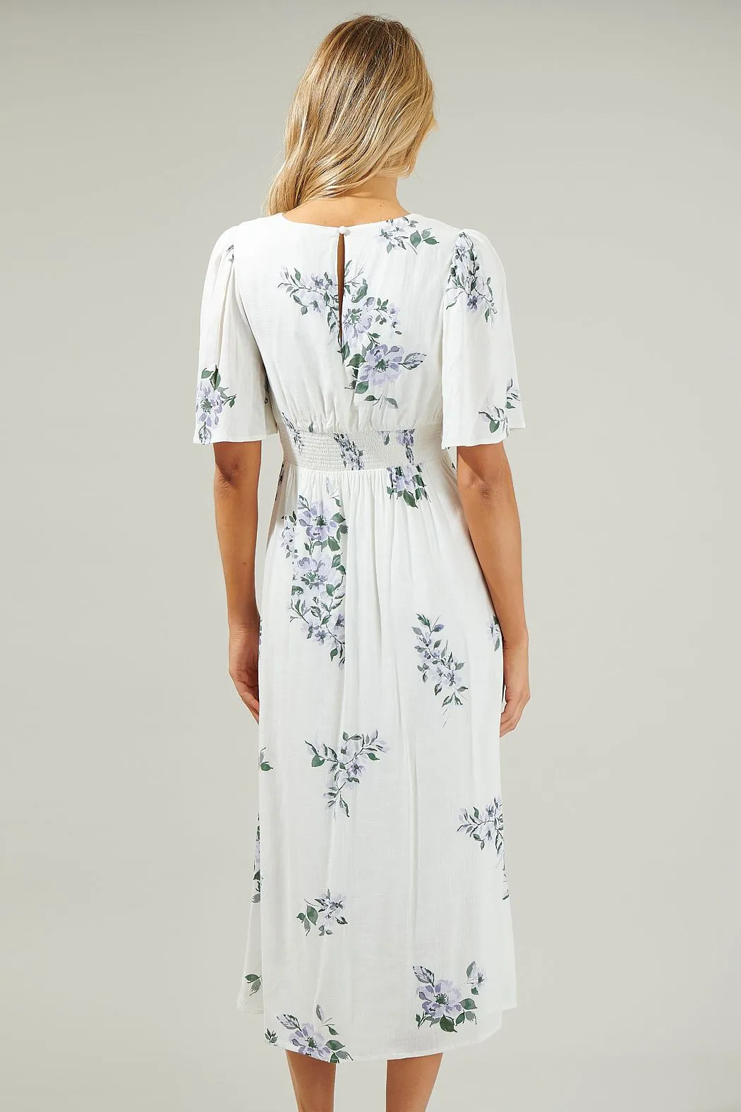 Porto Floral Smocked Midi Dress