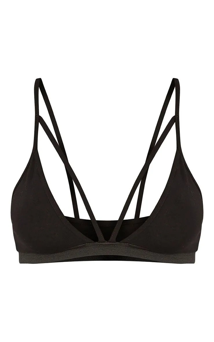 PrettyLittleThing Womens Rhoda Black Triangle Strap Detail Bralet