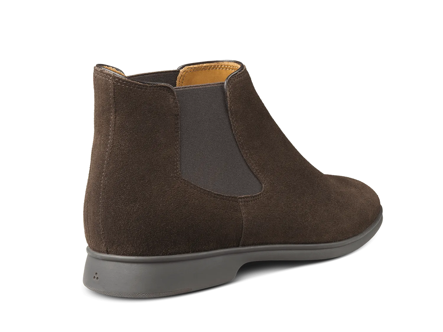 Rover Boots in Dark Brown Glove Suede Taupe Sole