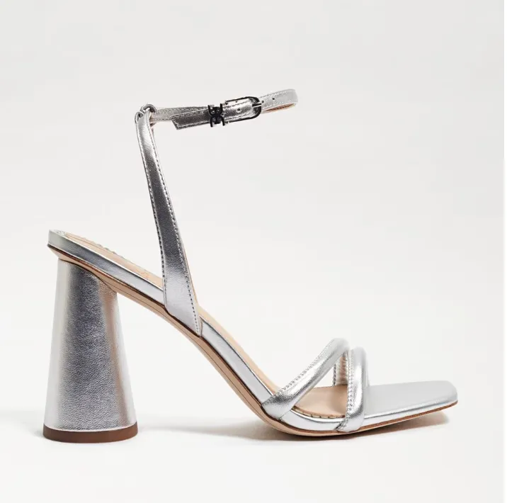 Sam Edelman Kia Block Heel in Soft Silver