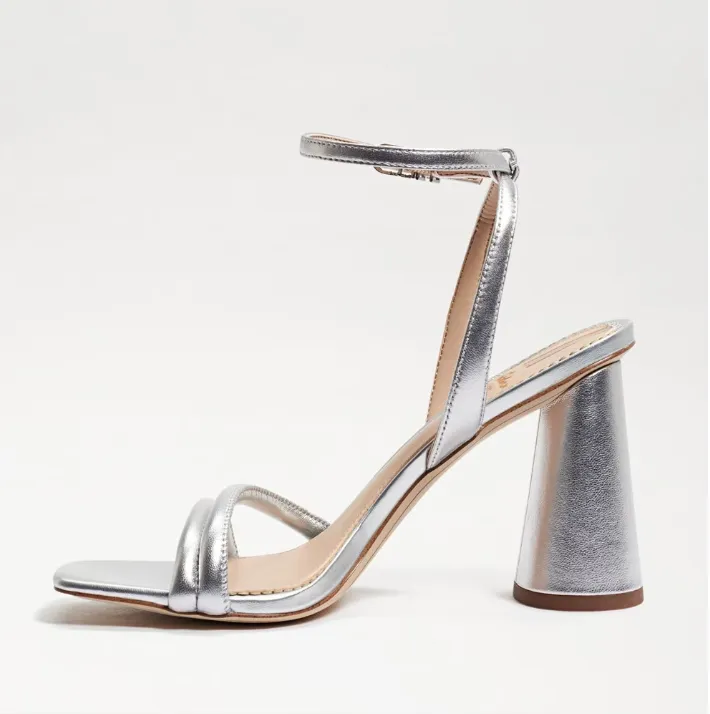 Sam Edelman Kia Block Heel in Soft Silver