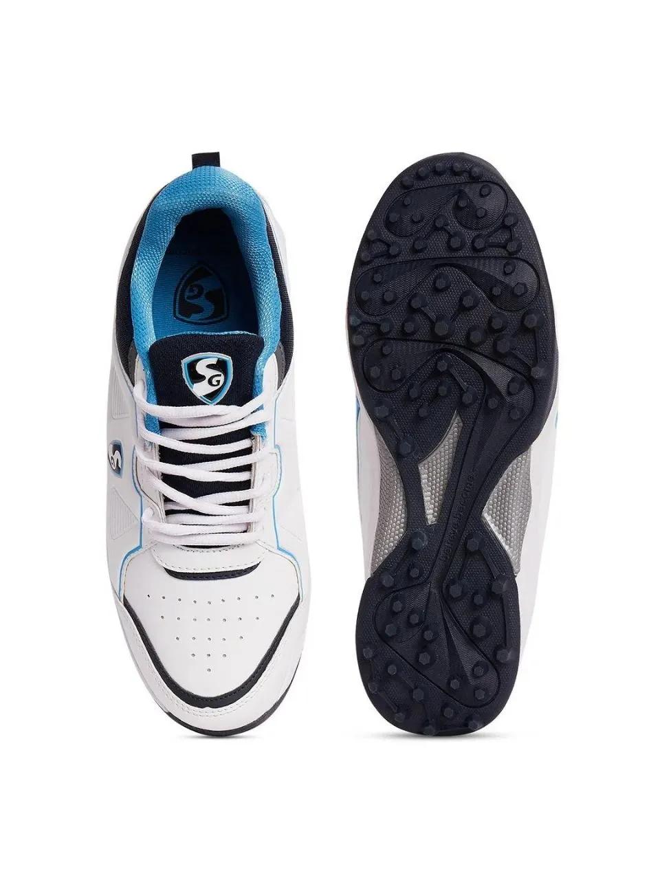 SG Club 5.0 Cricket Shoe - White/Navy/Teal