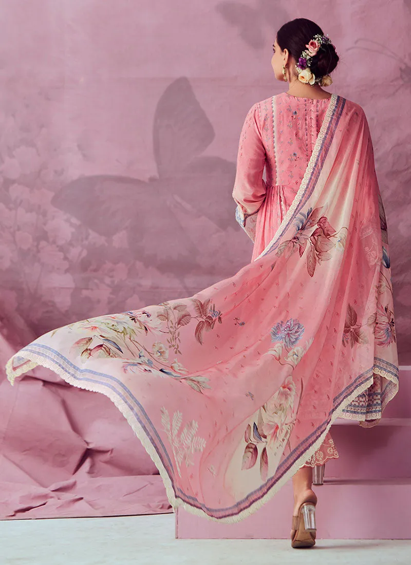 Soft Pink Embroidered Pakistani Salwar Kameez Suit