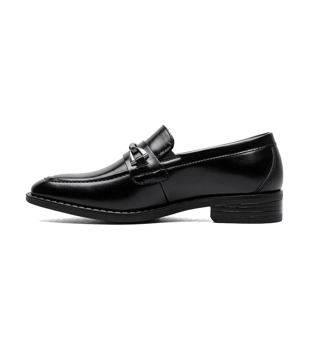 Stacy Adams Boys Kaylor Moc Toe Bit Slip On - Black