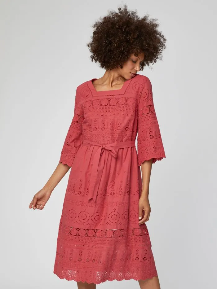 Thought Briony Organic Cotton Embroidery Anglais Dress WSD4169