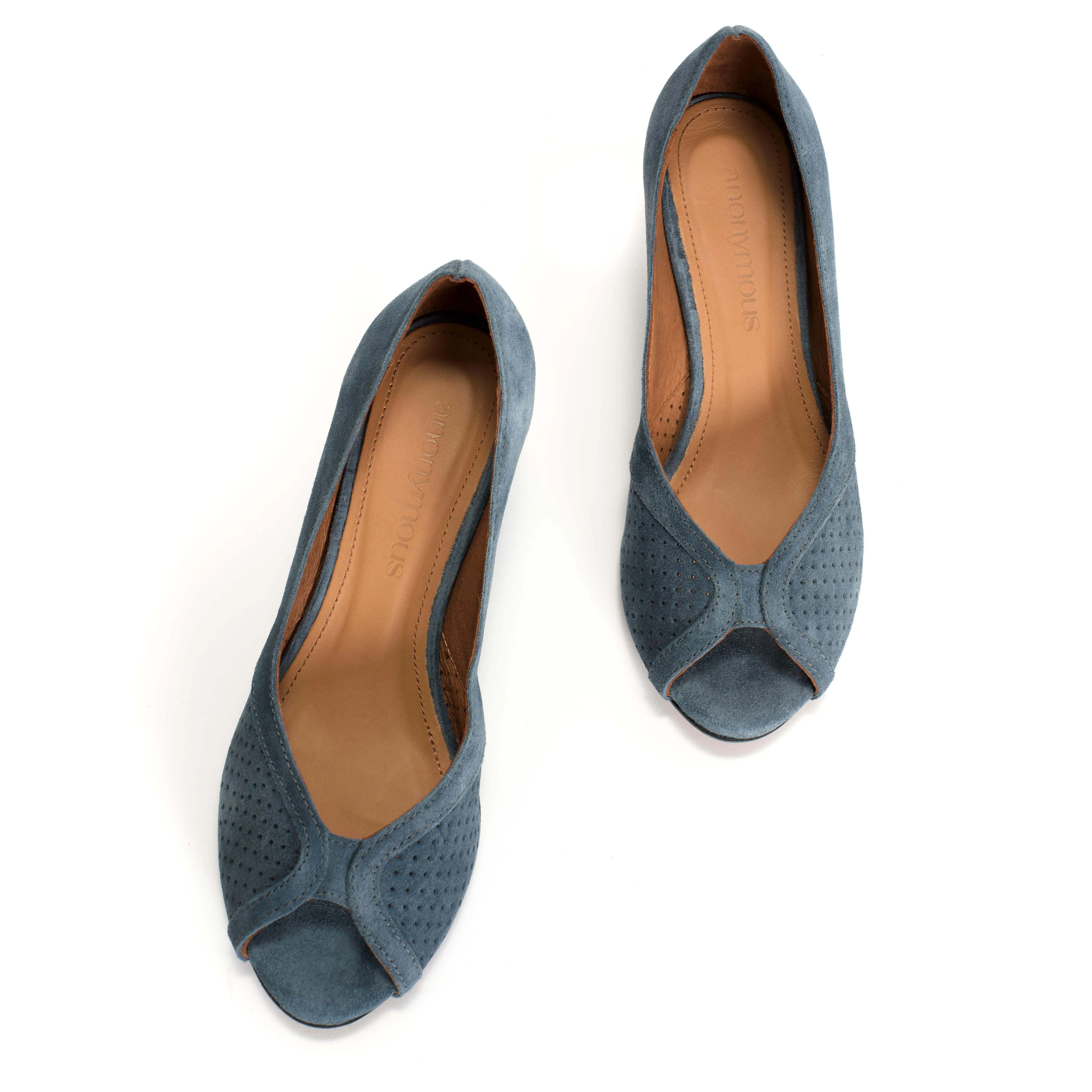 Tiffany Triangle Calf suede Denim blue