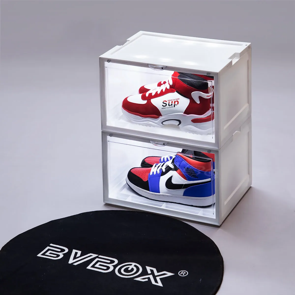 Transparent Drop Side LED Acrylic Shoe Box