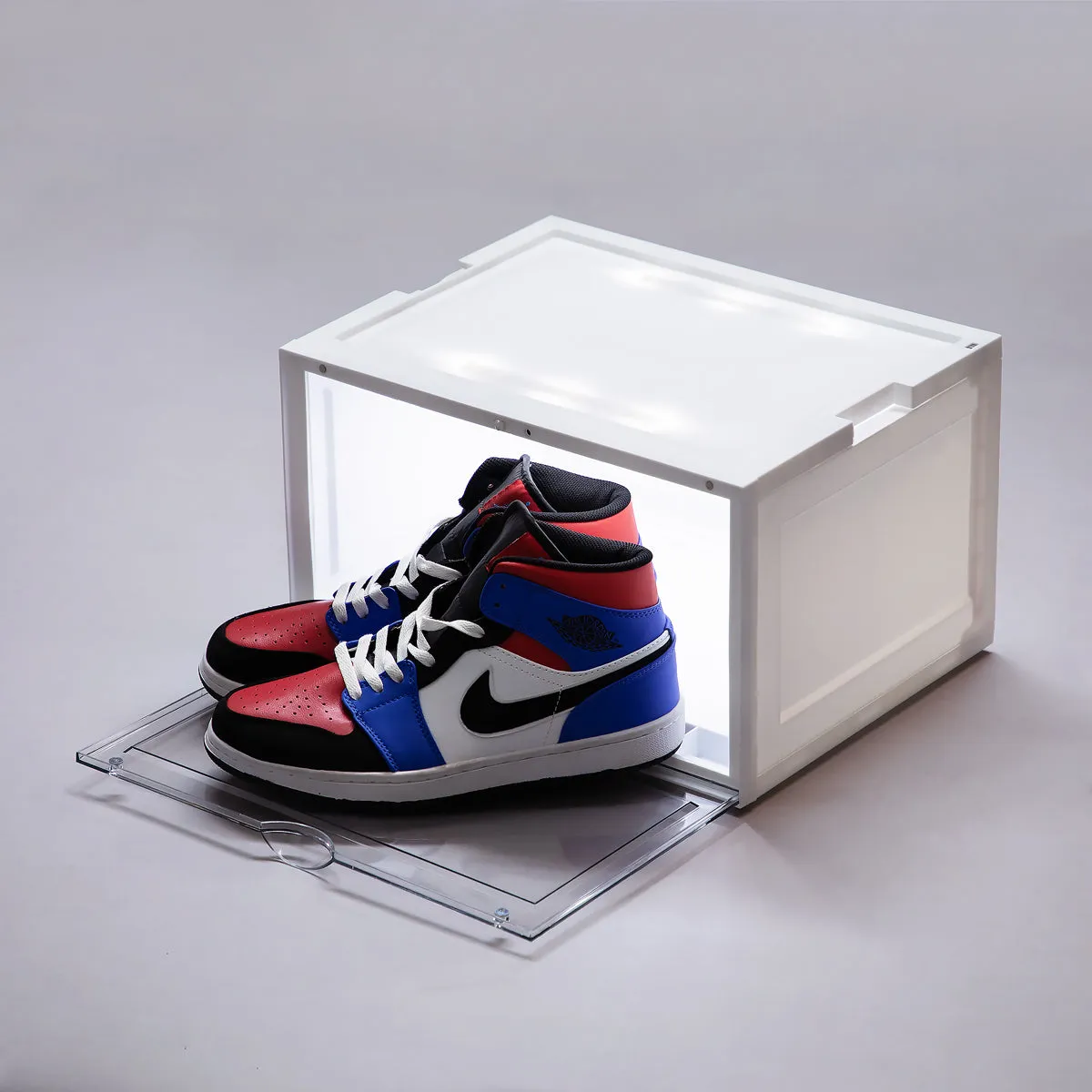 Transparent Drop Side LED Acrylic Shoe Box