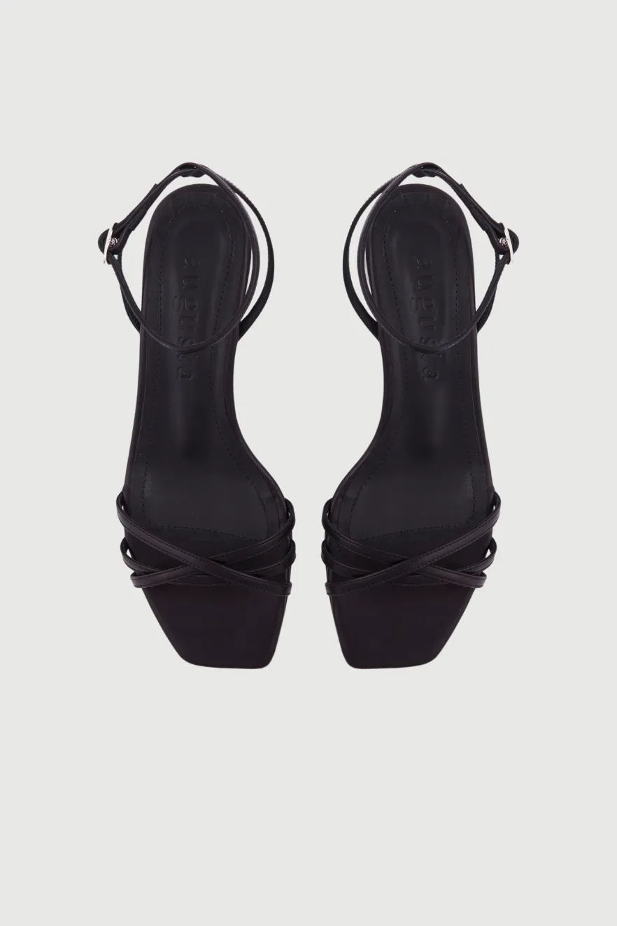 Uma Sandals in Black Leather