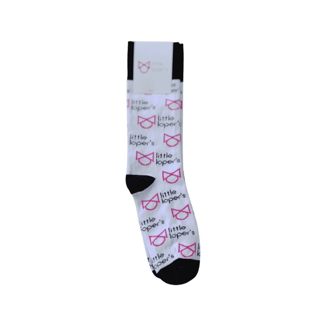 UNISEX LITTLE LOPERS WHITE SOCKS