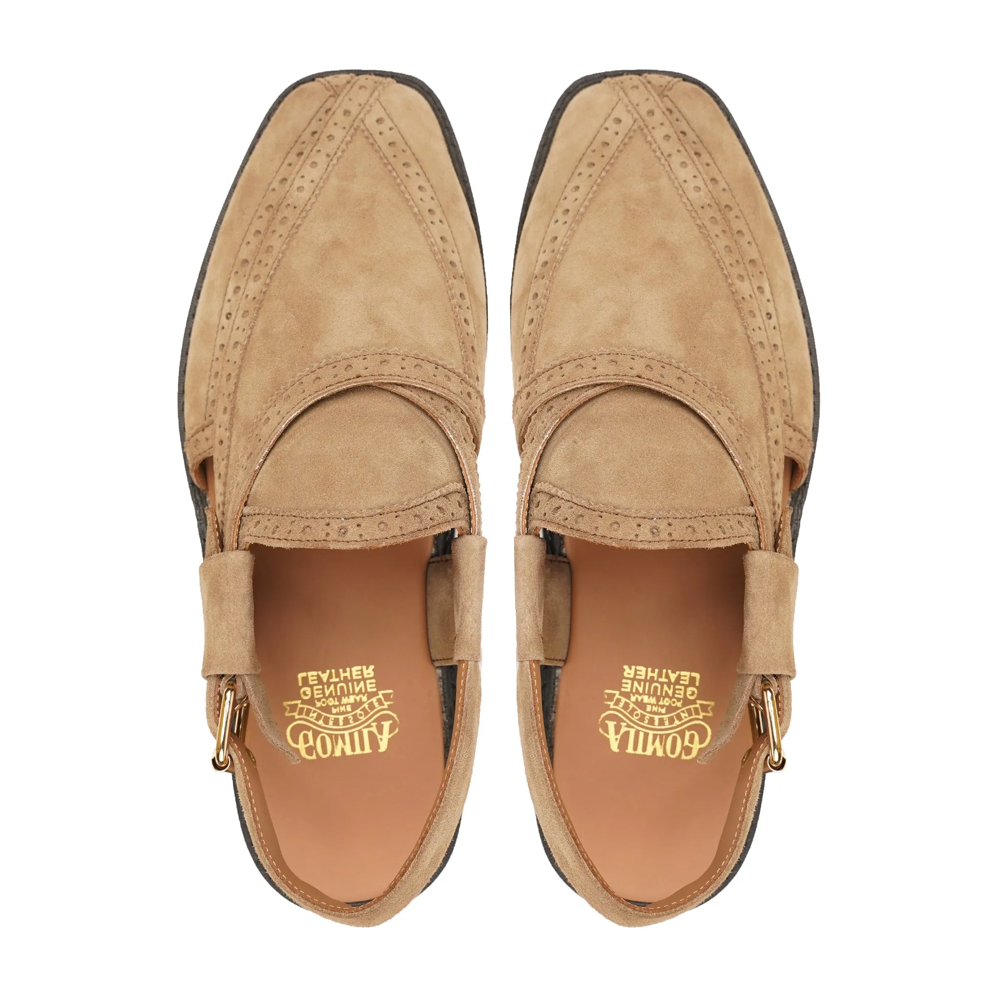 Vaberg - Men's Camel Kid Suede Sandal