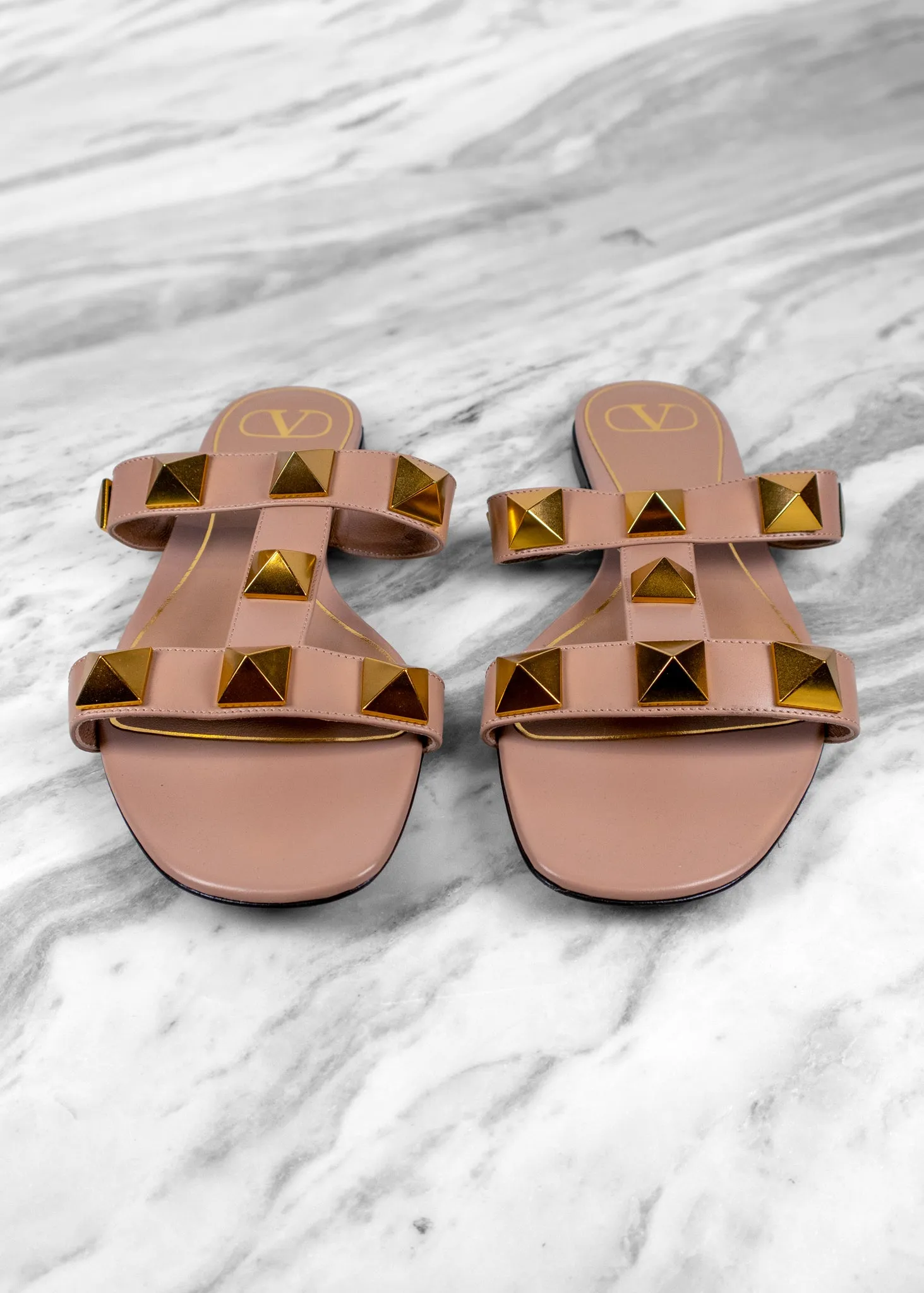 Valentino Roman Stud Slide Sandals