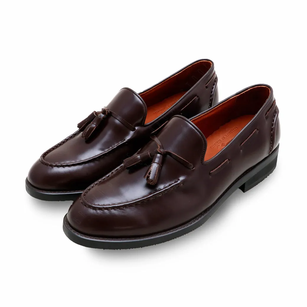 VELVET TASSEL LOAFERS MOC TOE MATTE BROWN