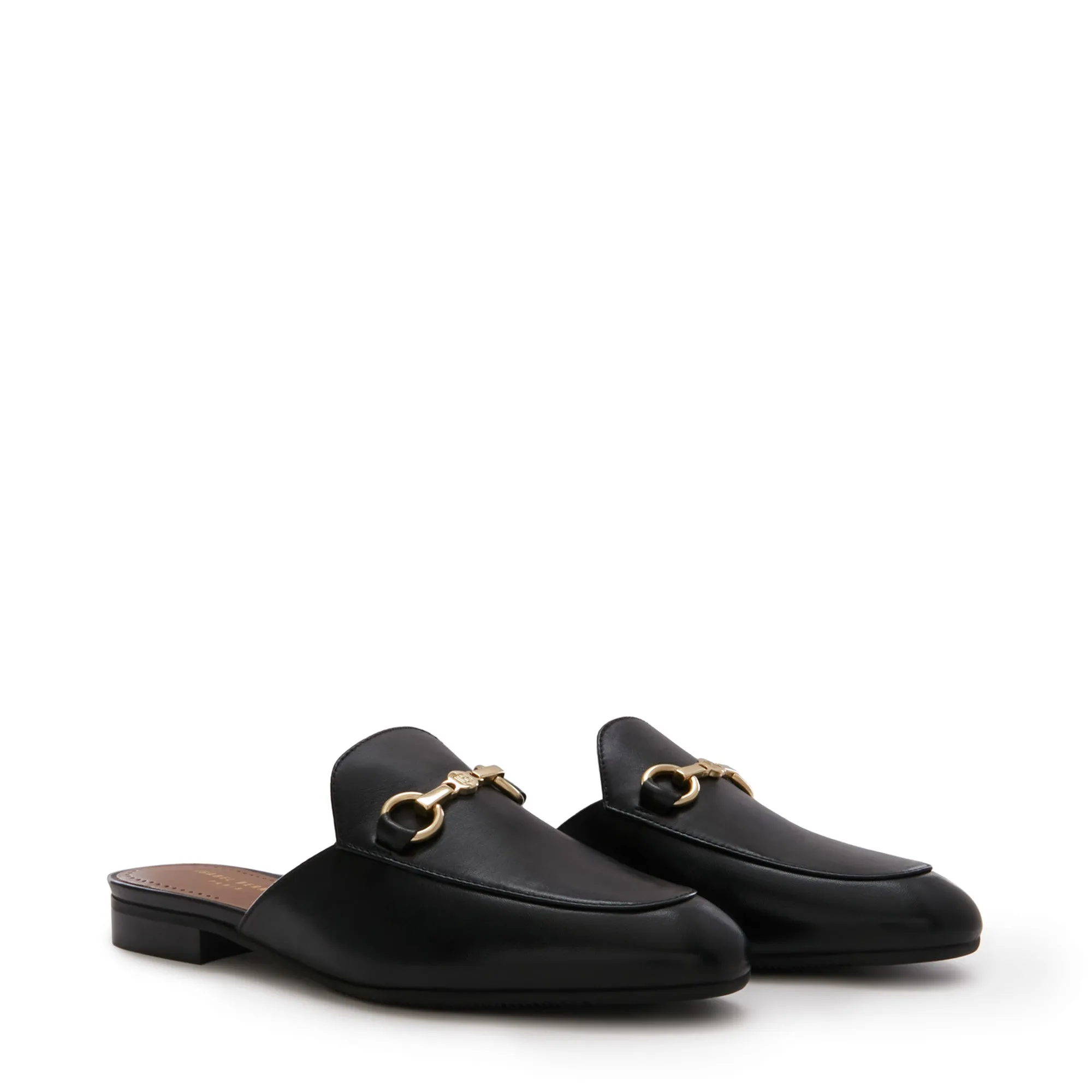 Vendôme Fleur black calfskin leather slipper loafers