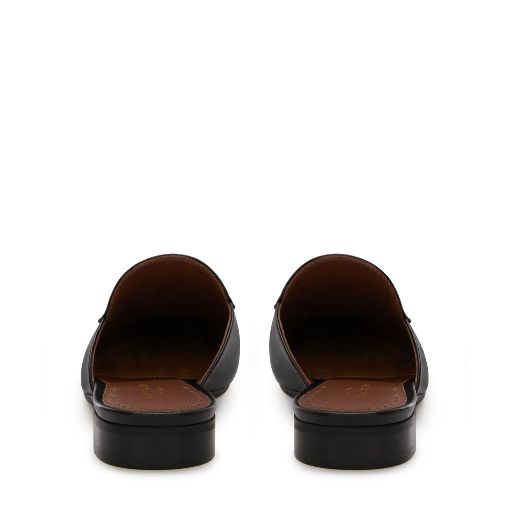 Vendôme Fleur black calfskin leather slipper loafers