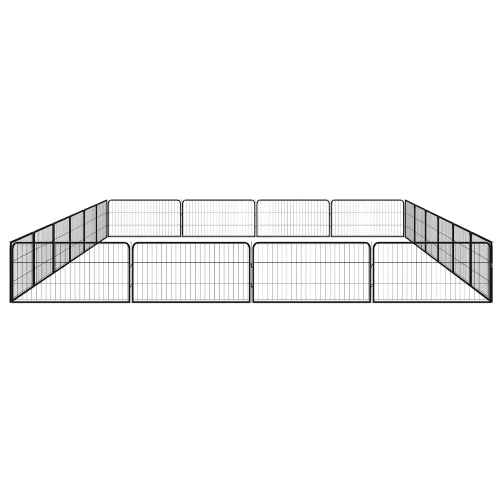 vidaXL 20-Panel Dog Playpen Black 100x50 cm Powder-coated Steel