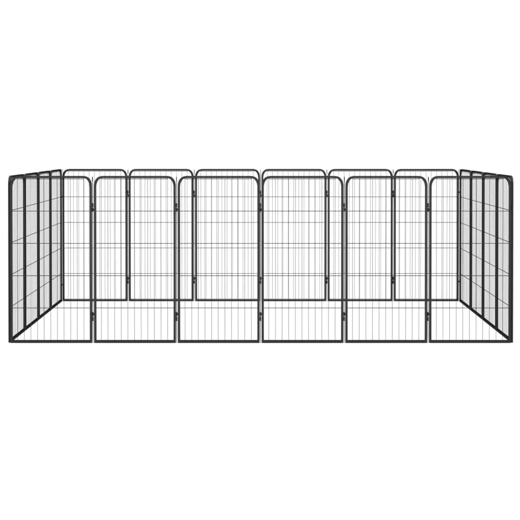 vidaXL 20-Panel Dog Playpen Black 50x100 cm Powder-coated Steel