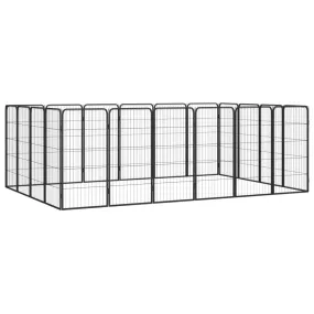 vidaXL 20-Panel Dog Playpen Black 50x100 cm Powder-coated Steel