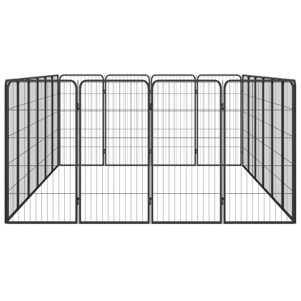 vidaXL 20-Panel Dog Playpen Black 50x100 cm Powder-coated Steel