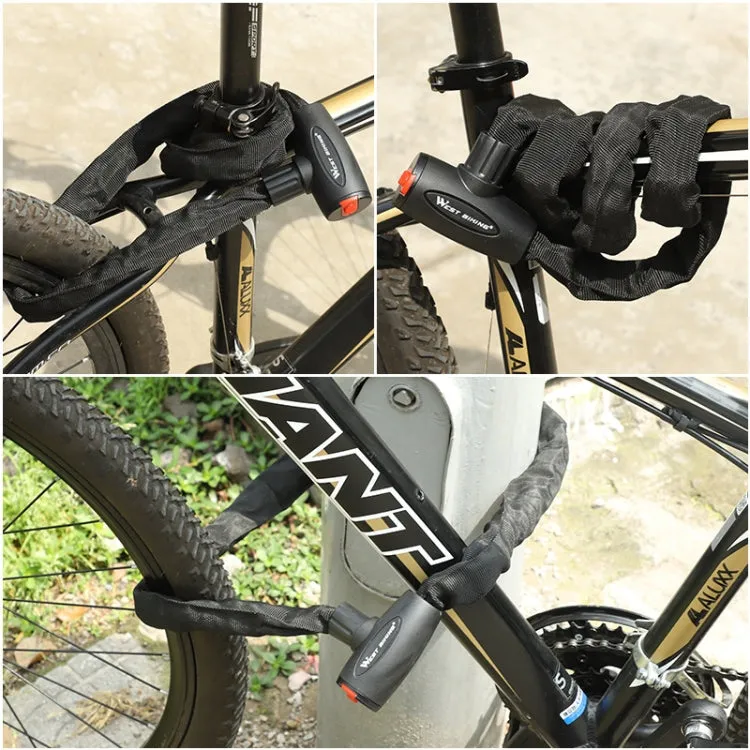 WEST BIKING 0705042 Bicycle Anti-Theft Key Lock Mountain Bike Motorcycle Chain Lock, Specification: 0.6M