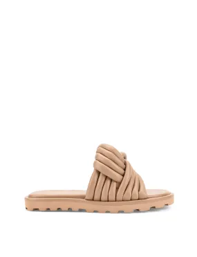 Weston Footbed Slides - Almond Tan Leather