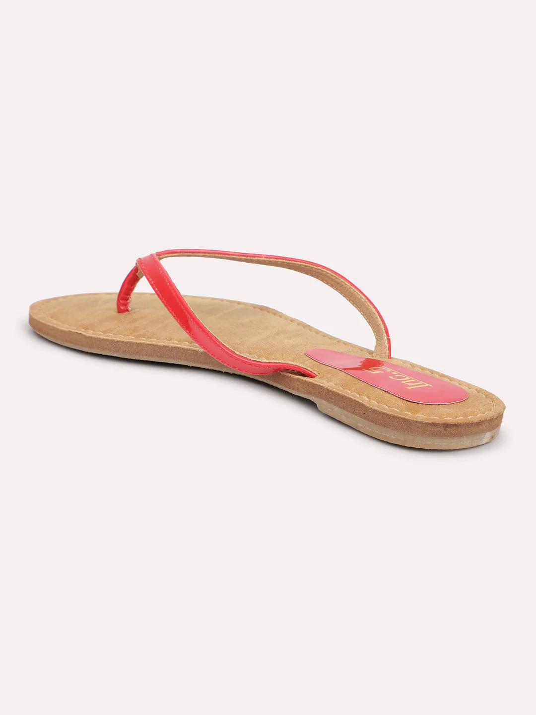 Women Red Open Toe Flats