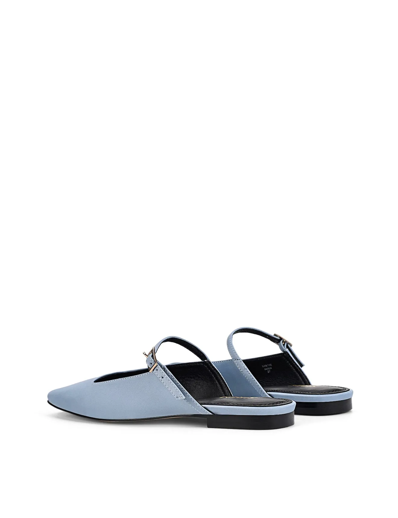 Xanthe Mary Jane Mules - Blue Satin