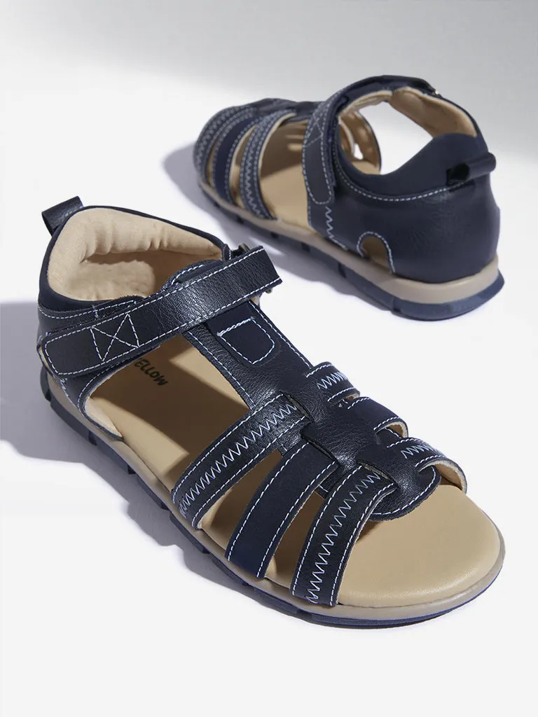 Yellow Navy Multi-Strap Sandals