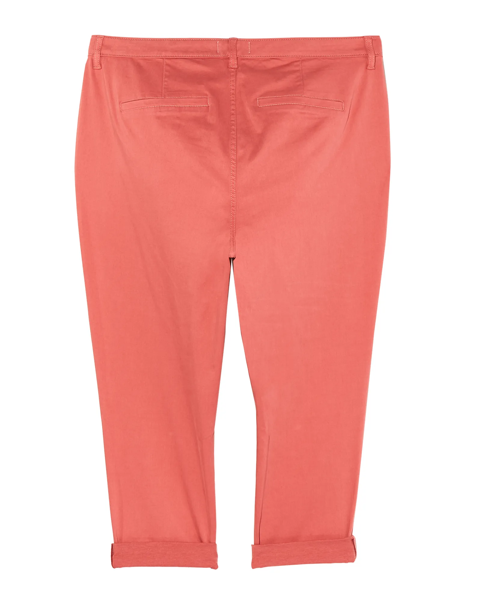 York Brushed Sateen Cuffed Capri | Coral