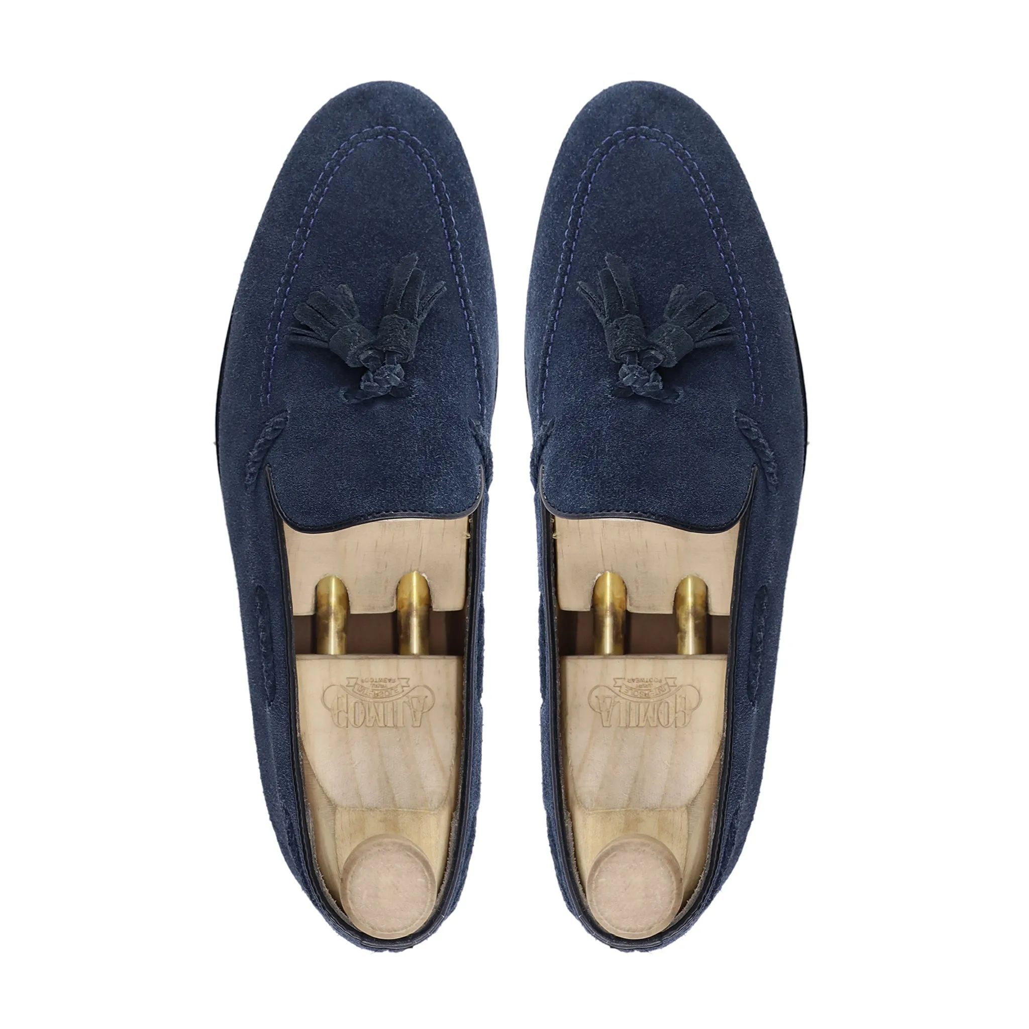 Zandra - Men's Navy Blue Kid Suede Loafer