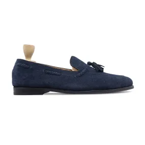 Zandra - Men's Navy Blue Kid Suede Loafer